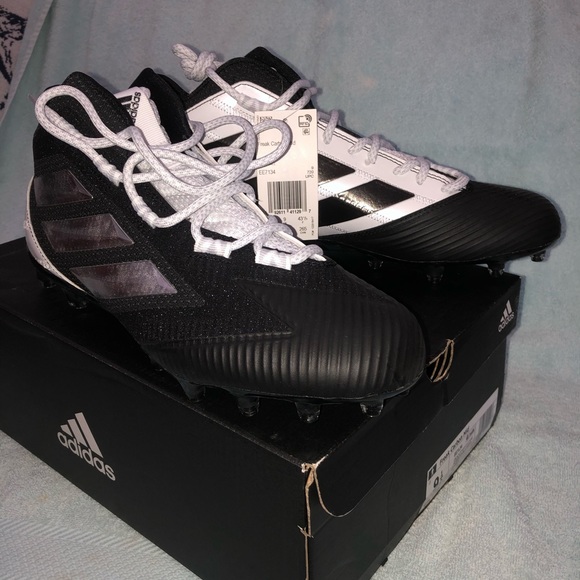 Adidas Freak Carbon Mid Cleats Black and White - Picture 2 of 5